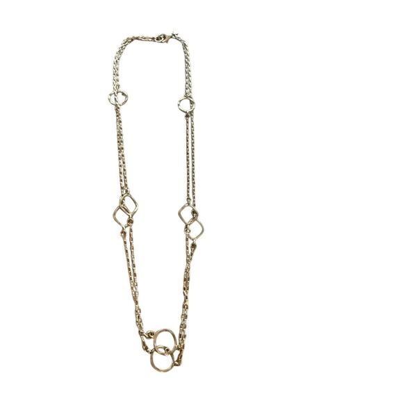 Silpada 925 Sterling Silver long Chainlink Circles Necklace - Picture 1 of 9